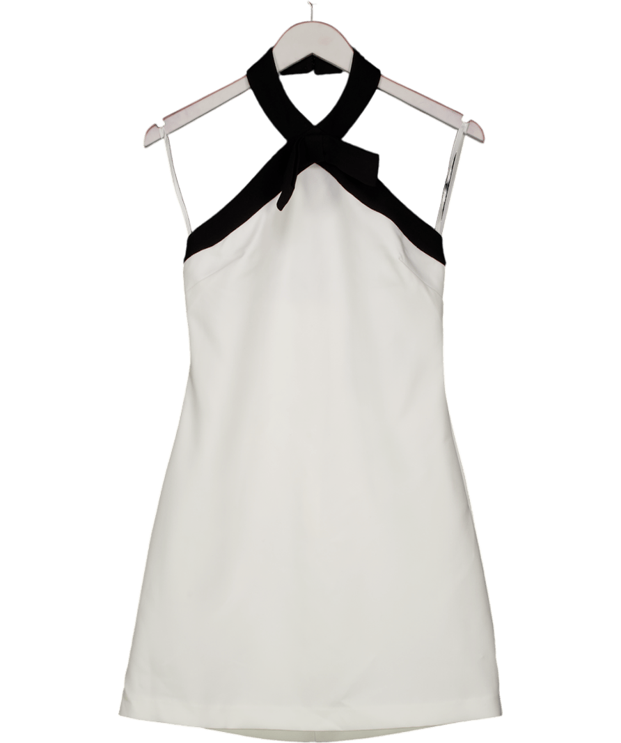 Very By Very White Mono Bow Detail Mini Dress UK 8 - Reliked