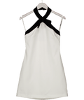 Very By Very White Mono Bow Detail Mini Dress UK 8 - Reliked