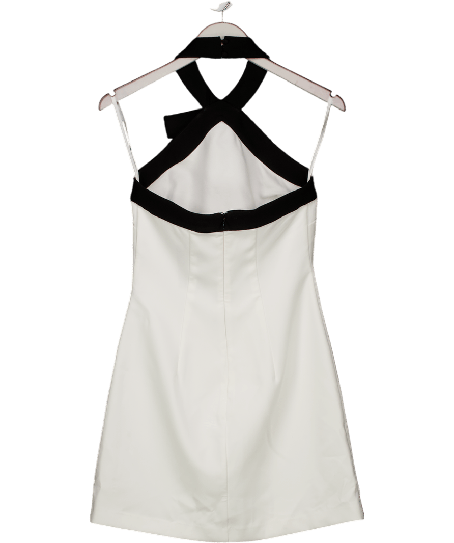 Very By Very White Mono Bow Detail Mini Dress UK 8 - Reliked