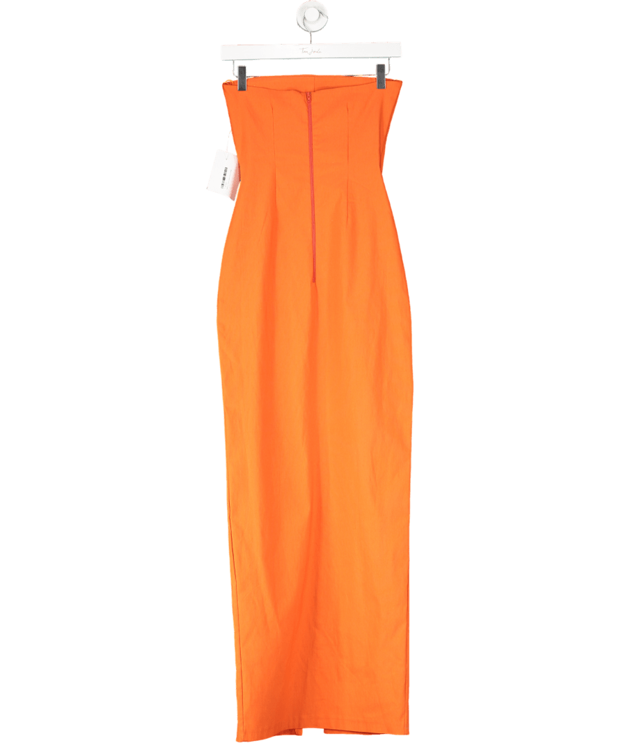 Vesper Orange Alaya Bandeau Bodycon Maxi Dress UK 8 - Reliked