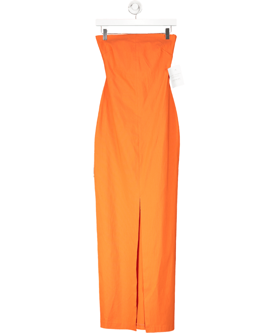 Vesper Orange Alaya Bandeau Bodycon Maxi Dress UK 8 - Reliked