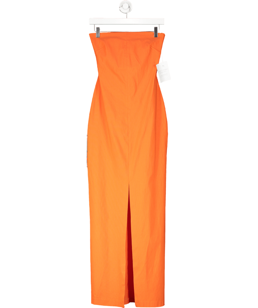 Vesper Orange Alaya Bandeau Bodycon Maxi Dress UK 8 - Reliked