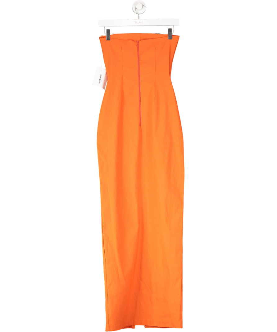 Vesper Orange Alaya Bandeau Bodycon Maxi Dress UK 8 - Reliked