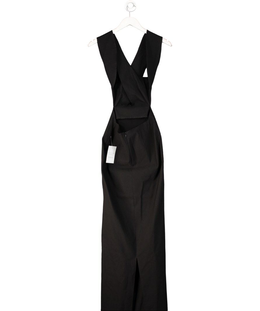 Vesper Paige Cut Out Maxi Dress With Thigh Split In Black UK 8 - Reliked