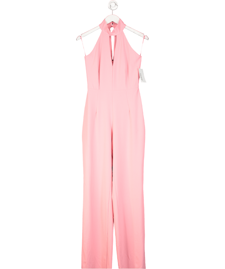 Vesper Pink Wide - leg Halter Neck Jumpsuit UK S - Reliked