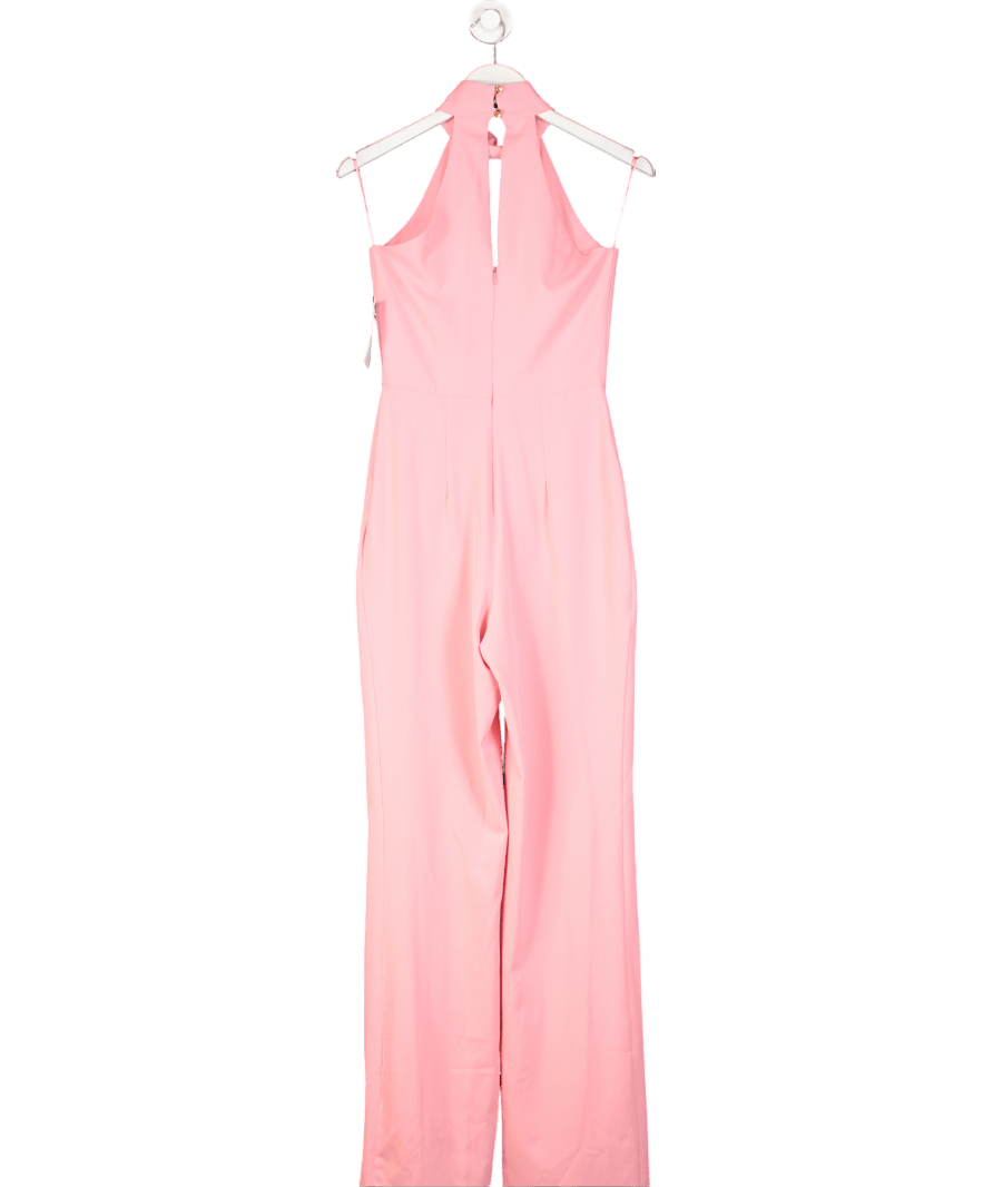 Vesper Pink Wide - leg Halter Neck Jumpsuit UK S - Reliked