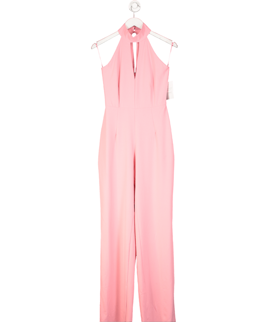 Vesper Pink Wide - leg Halter Neck Jumpsuit UK S - Reliked