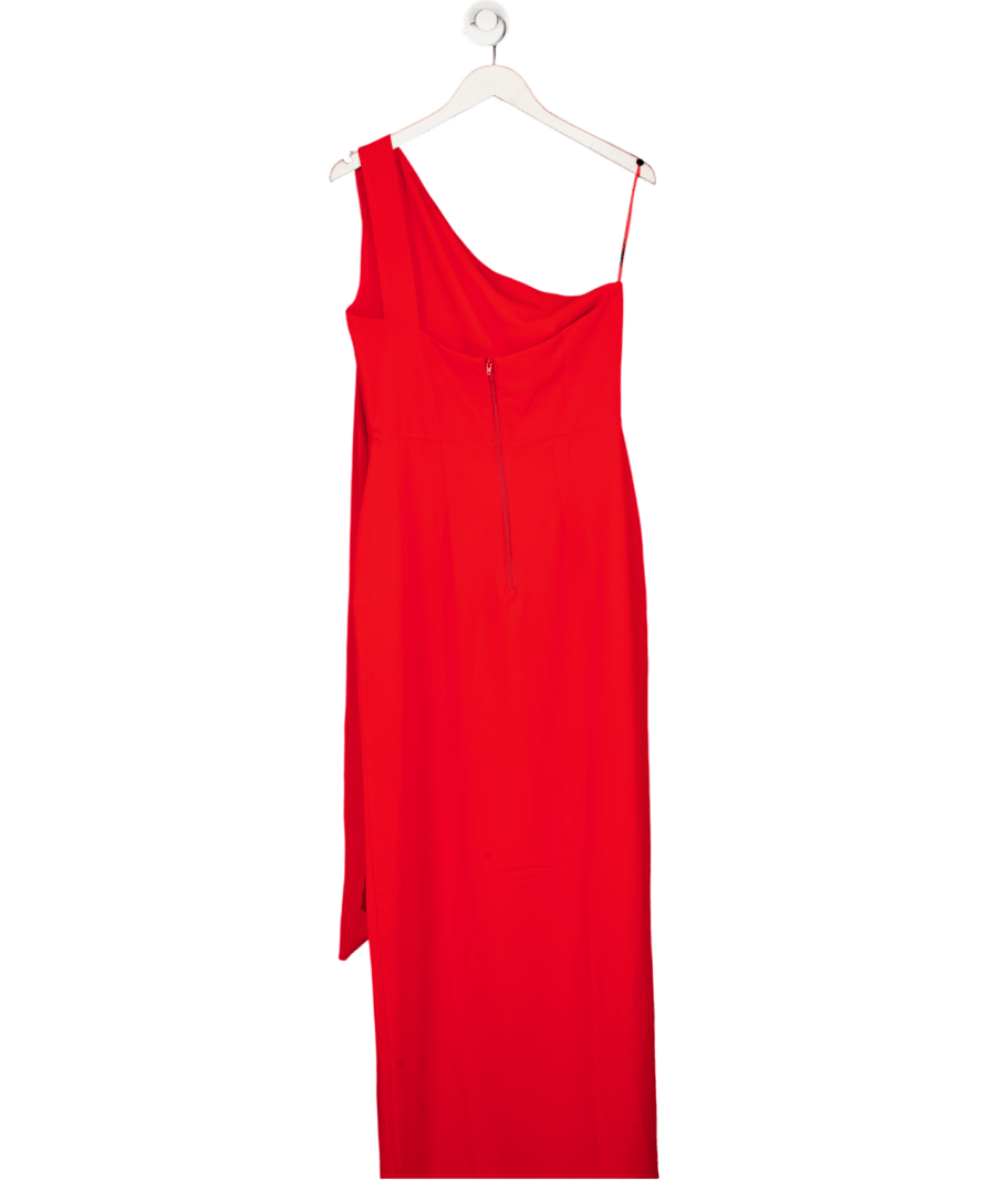 Vesper Red One Shoulder Midi Dress UK 12 - Reliked