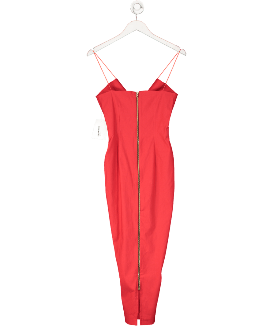 Vesper Red Strappy Cut Out Maxi Dress UK 8 - Reliked
