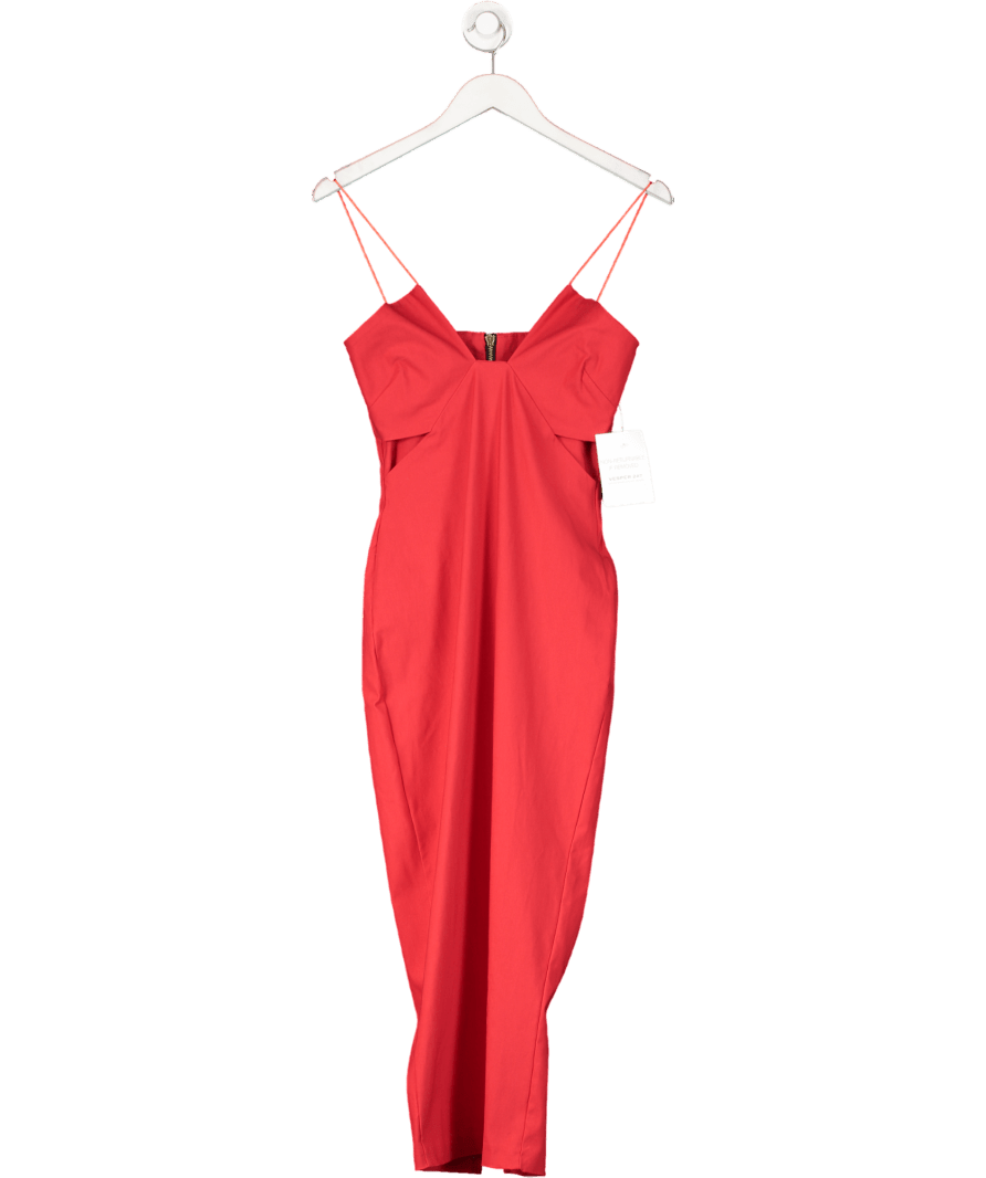 Vesper Red Strappy Cut Out Maxi Dress UK 8 - Reliked