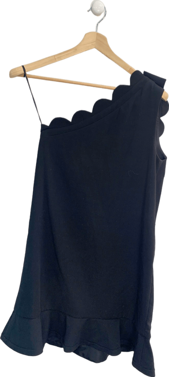 Victoria Beckham x Target Black Scalloped One Shoulder Dress UK S - Reliked