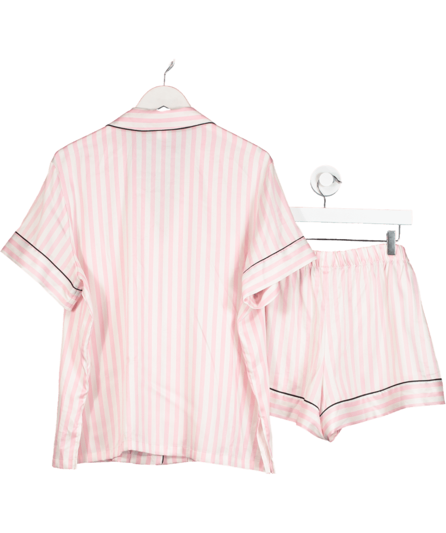 victoria secret Pink Iconic Stripe Satin Short Pyjama Set UK L - Reliked