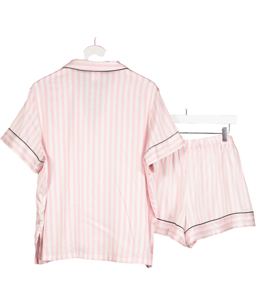 victoria secret Pink Iconic Stripe Satin Short Pyjama Set UK L - Reliked