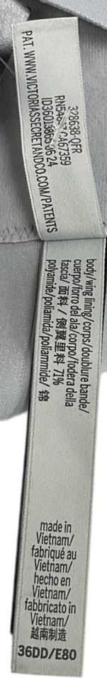 victoria secret Starstruck Grey Back Close Featherweight Max High Support Sports Bra UK 36DD - Reliked