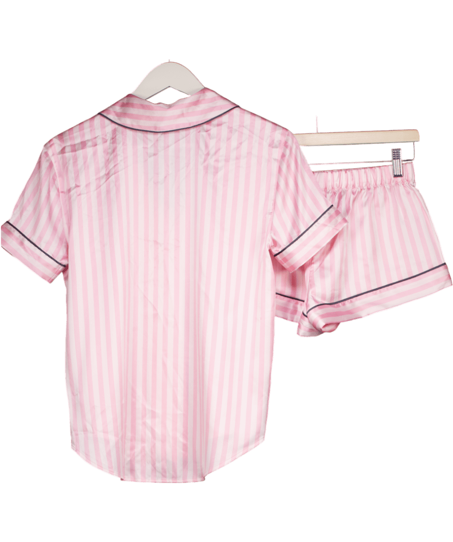 Victoria's Secret Pink Iconic Stripe Satin Short Pyjama Set UK XS - Reliked