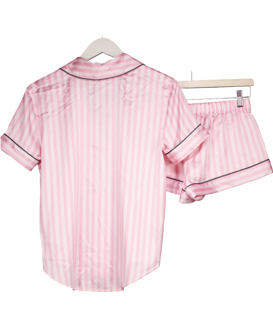 Victoria's Secret Pink Iconic Stripe Satin Short Pyjama Set UK XS - Reliked