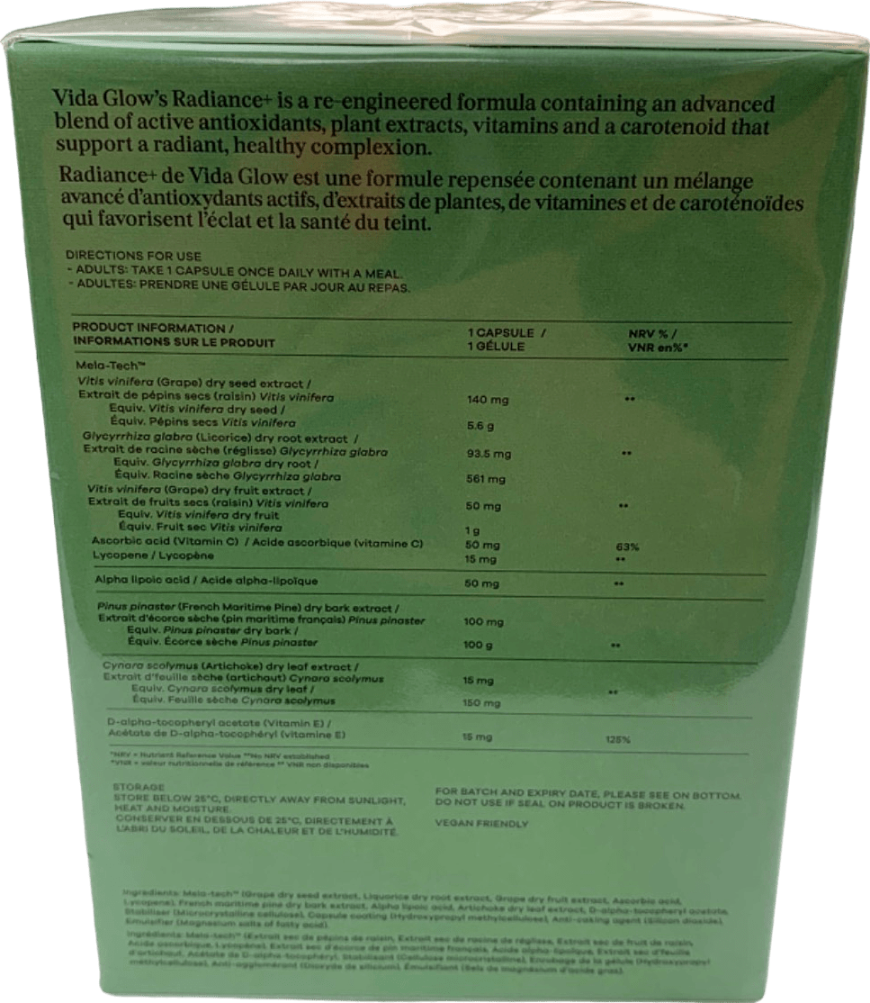 Vida Glow Radiance+ Advanced Repair New and Improved Formula 30 Capsules - Reliked