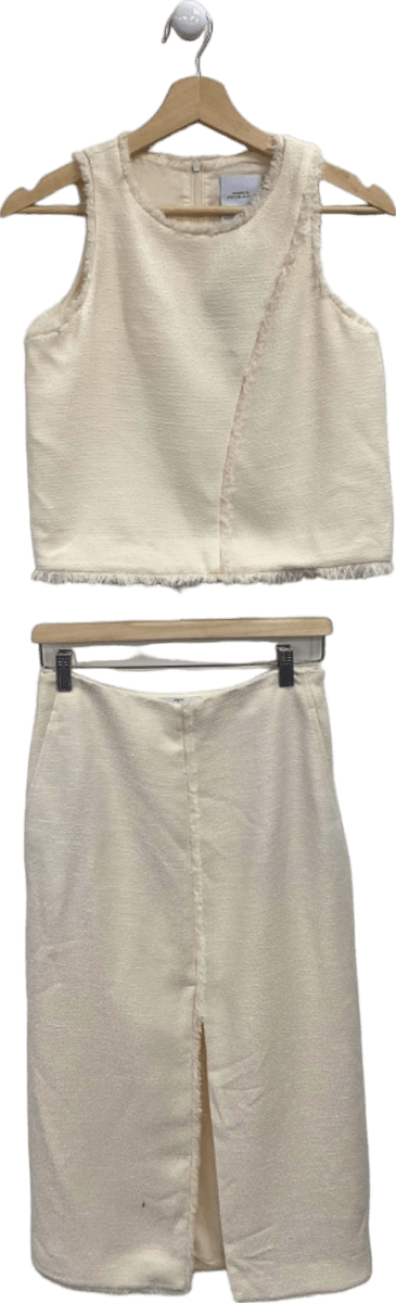 Viktoria Chan White Two - Piece Top and Skirt Set S - Reliked