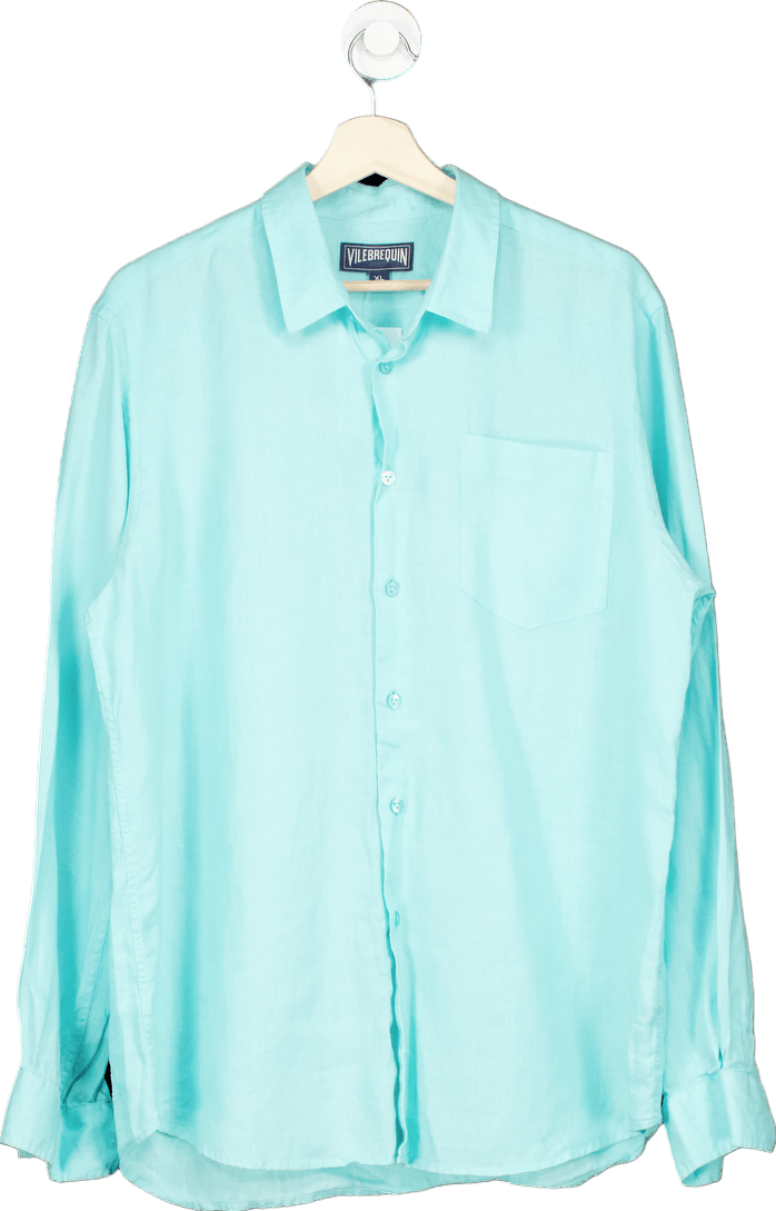Vilebrequin Aqua Linen Long Sleeve Shirt XL - Reliked