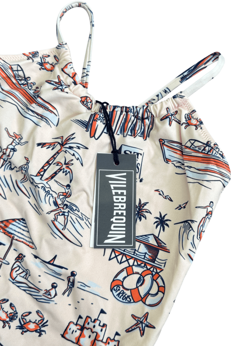 Vilebrequin Kids Pink Gazette Printed Swimsuit 6 Years - Reliked