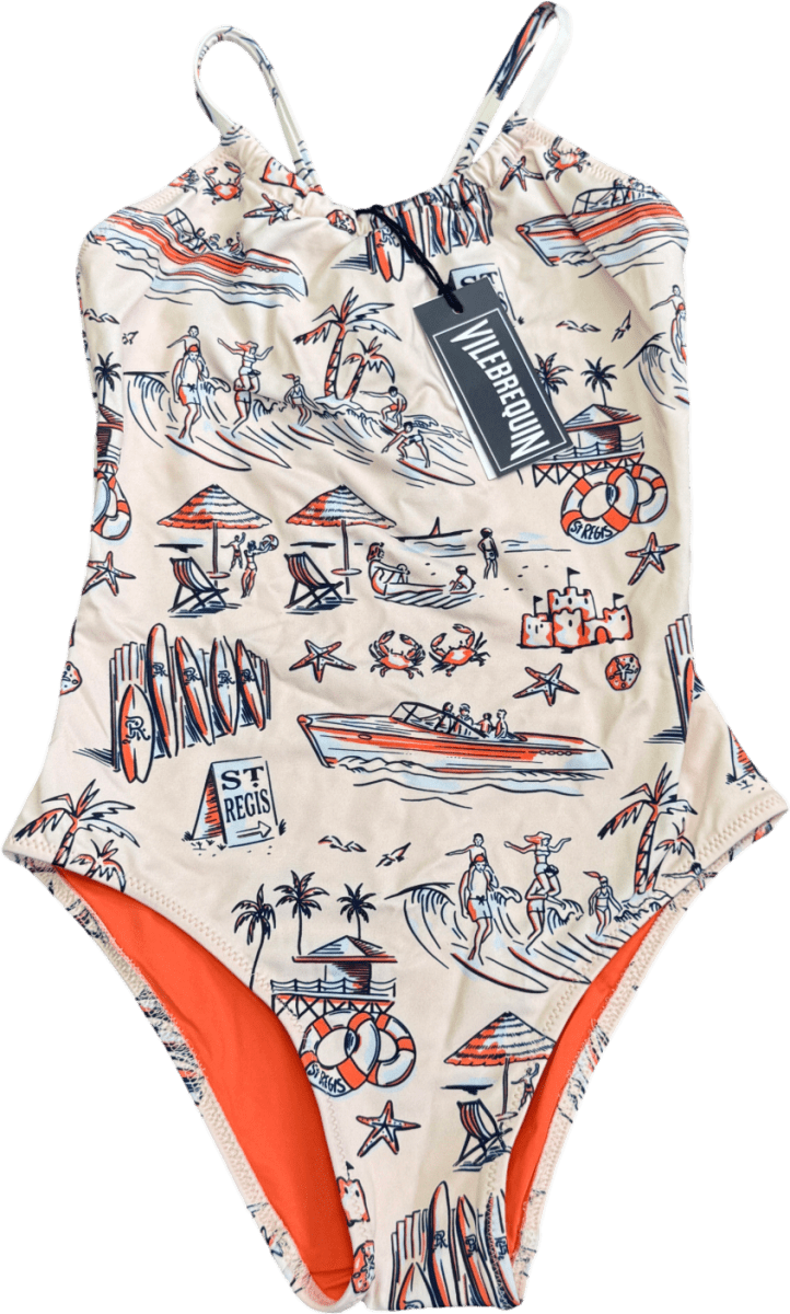 Vilebrequin Kids Pink Gazette Printed Swimsuit 6 Years - Reliked