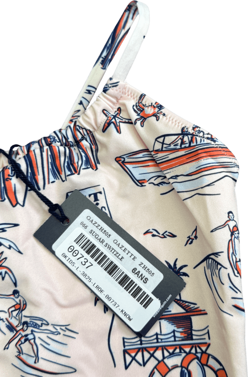 Vilebrequin Kids Pink Gazette Printed Swimsuit 6 Years - Reliked