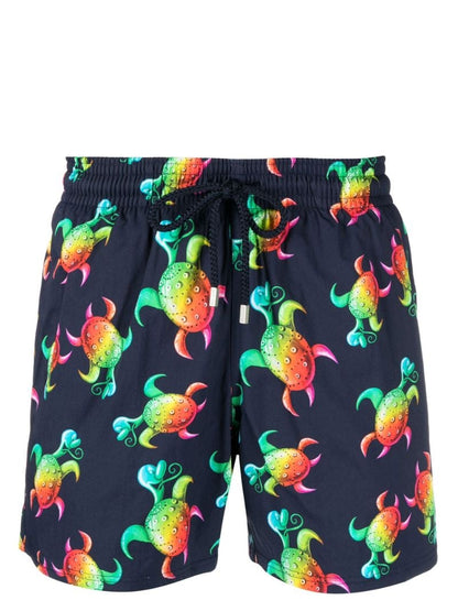 Vilebrequin X Kenny Scharf Ltd.Edition Blue Moorise Turtle Print Swim Shorts UK L