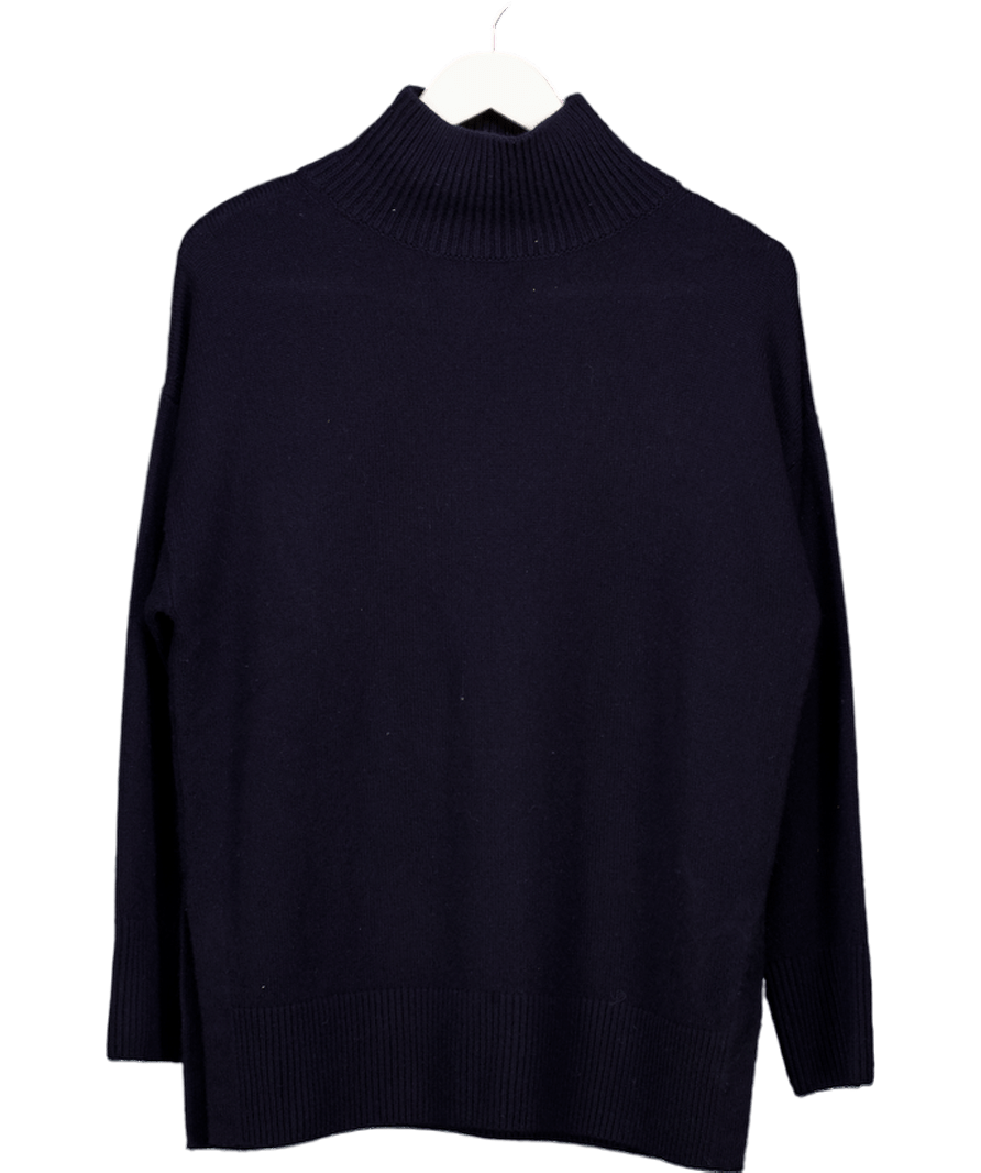 Vince Navy Blue Wool Cashmere Blend Turtleneck Jumper UK S - Reliked