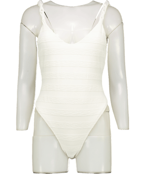 VIX Cream Leanne One-piece Brzil Cut Swimsuit UK M