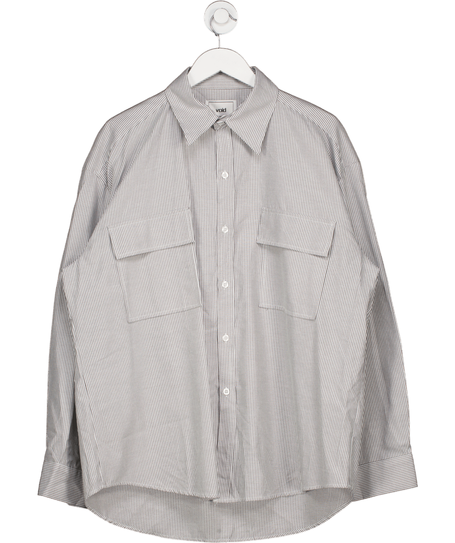Void White Striped Shirt UK L - Reliked