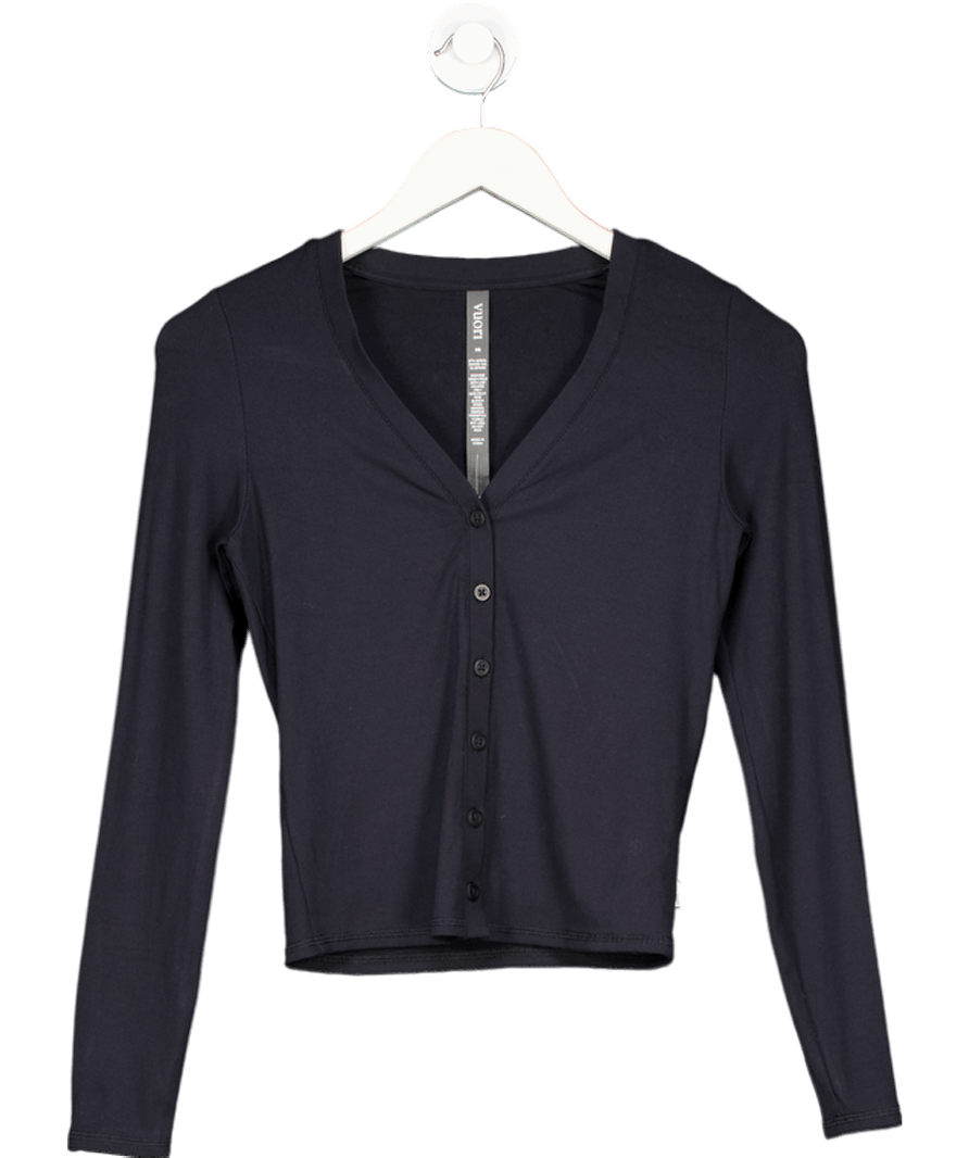 Vuori Black Long Sleeve Pose Mini Cardigan UK XS - Reliked