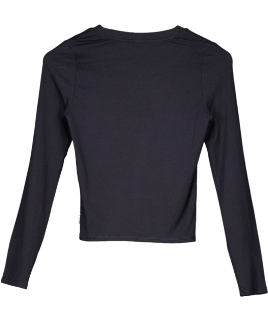 Vuori Black Long Sleeve Pose Mini Cardigan UK XS - Reliked