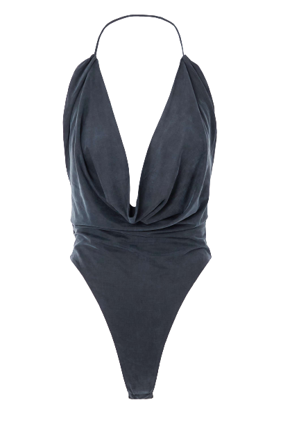 Gauge81 Black Manaus Deep V Bodysuit UK L