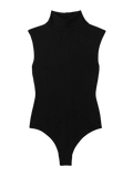 THE PARK Black Joyce Power 3 Turtleneck Thong Bodysuit UK M