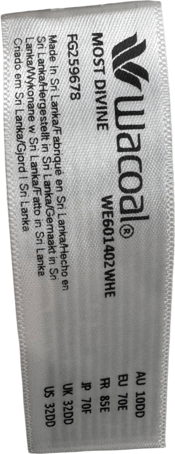 Wacoal White Most Divine Plunge Bra UK 32D - Reliked