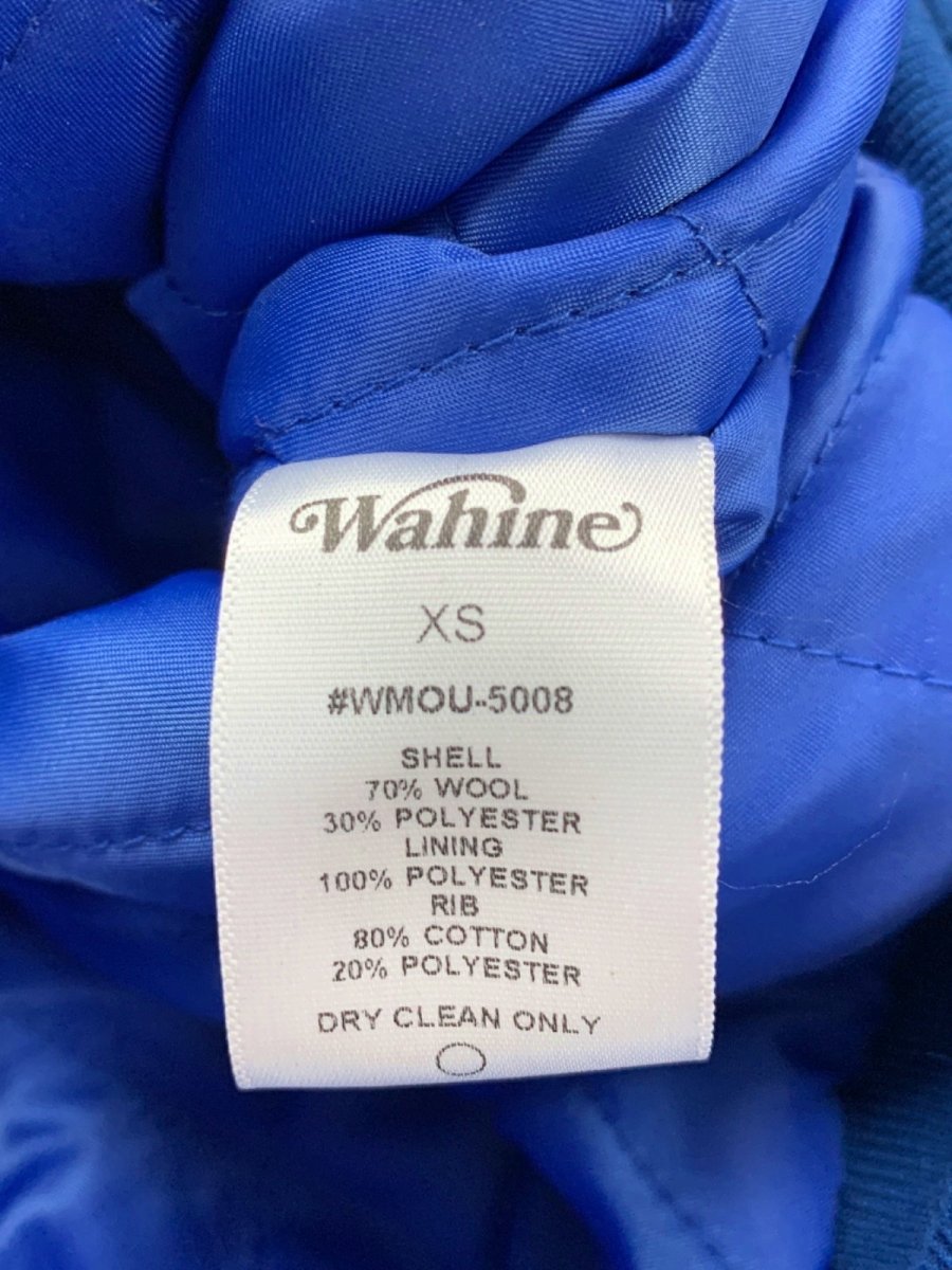 Wahine Blue Embroidered Varsity Jacket UK XS - Reliked