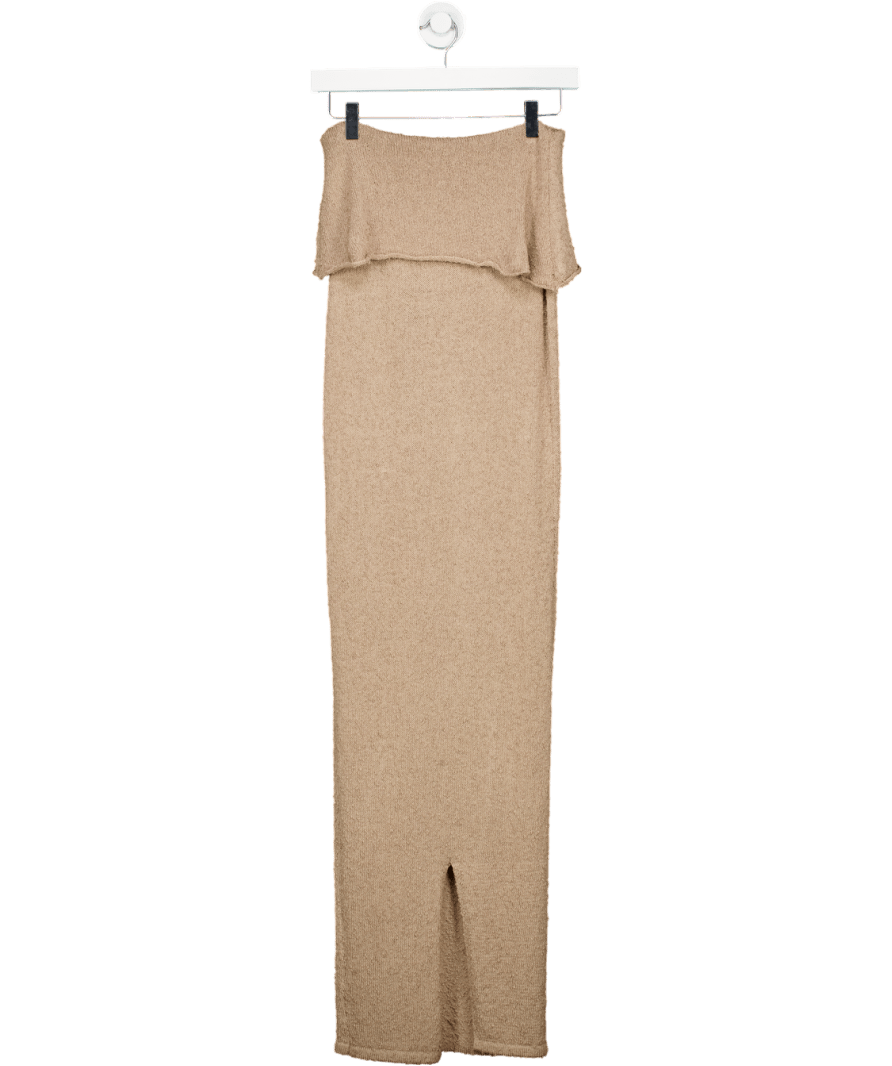 Wanderdoll Beige Boucle Knit Maxi Skirt UK S - Reliked