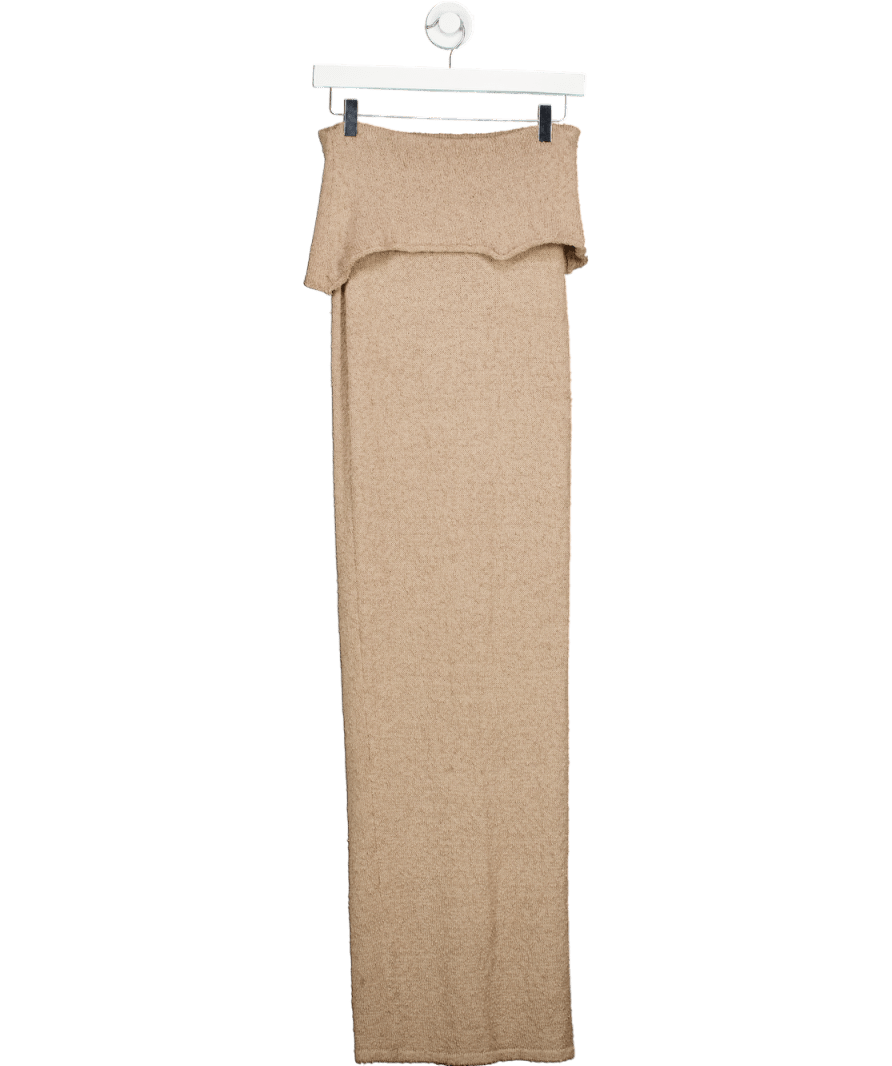 Wanderdoll Beige Boucle Knit Maxi Skirt UK S - Reliked