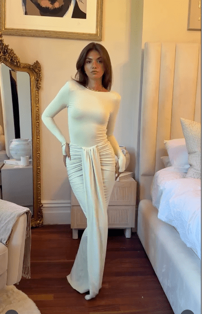 WANDERDOLL Green Nara Drape Maxi Skirt UK XS - Reliked