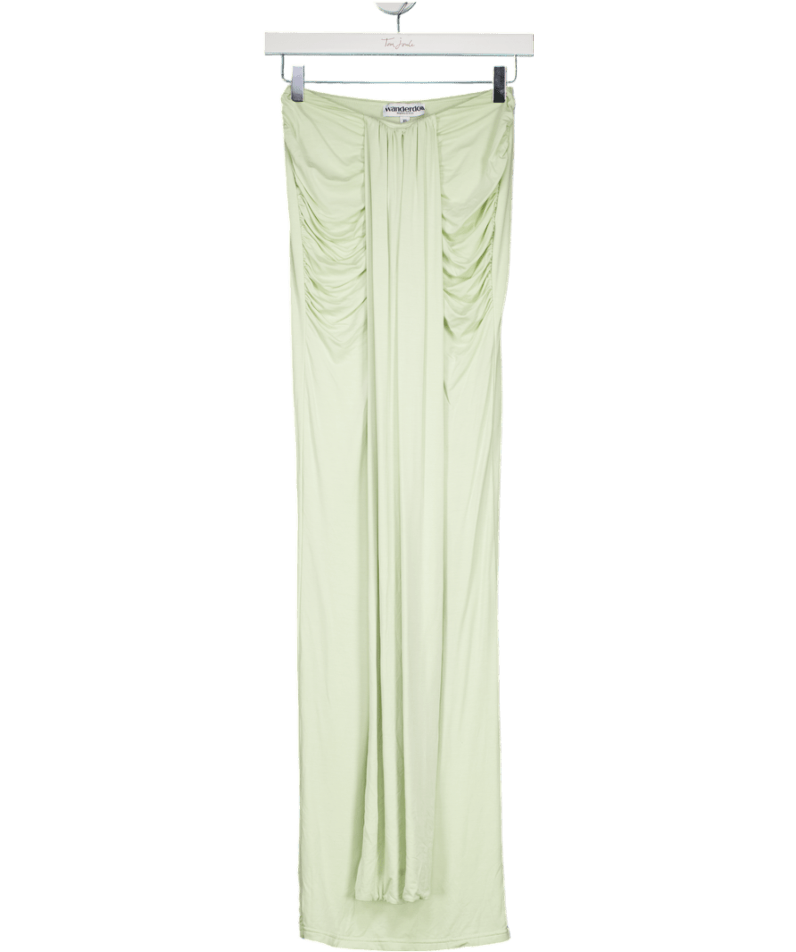 WANDERDOLL Green Nara Drape Maxi Skirt UK XS - Reliked