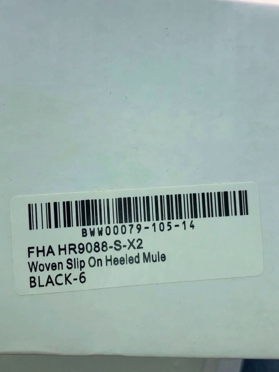 Warehouse Black Woven Slip - On Heeled Mule Size UK 6 - Reliked