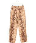 Warehouse Brown Deer Print Straight Leg Denim Jean UK 8 - Reliked