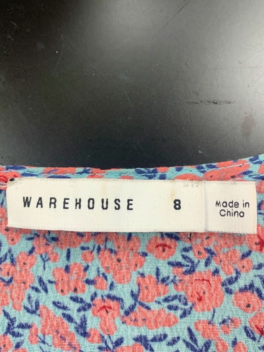 Warehouse Pink Floral Print Dress UK 8 - Reliked