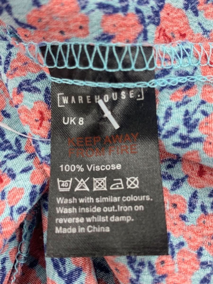 Warehouse Pink Floral Print Dress UK 8 - Reliked