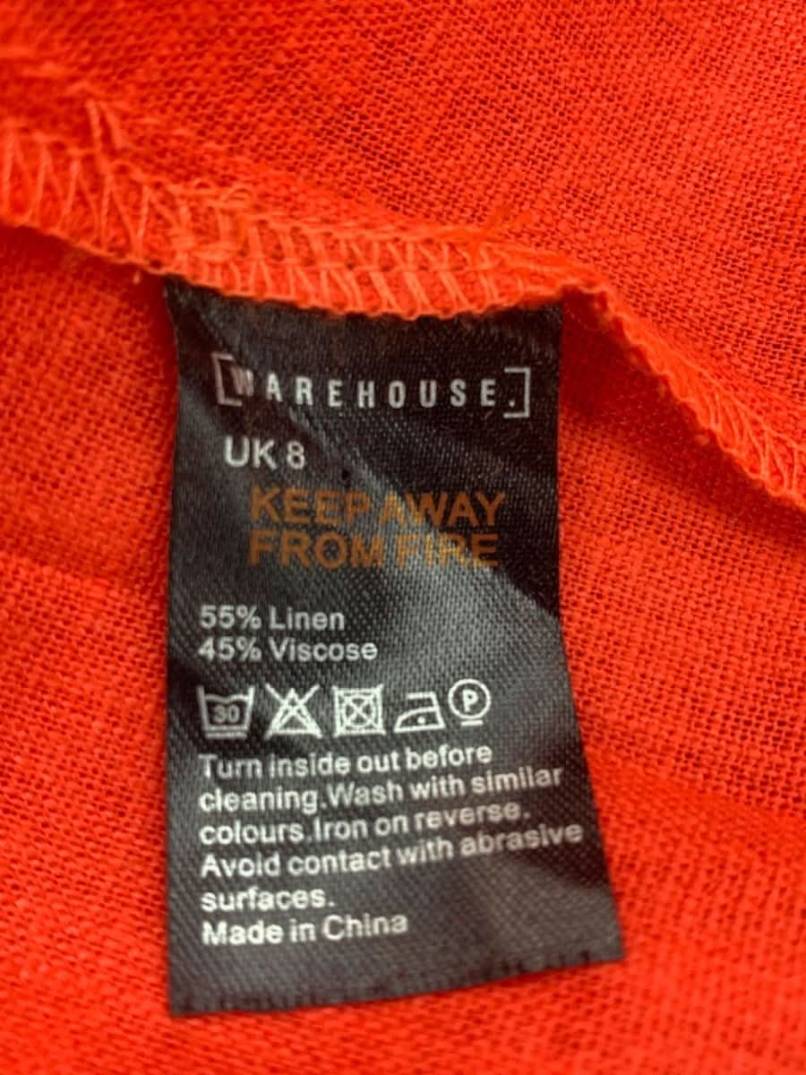 Warehouse Red Puff Sleeve Mini Dress UK 8 - Reliked