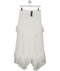 Warehouse White Lace Ruffle Tier Maxi Skirt UK 8 - Reliked