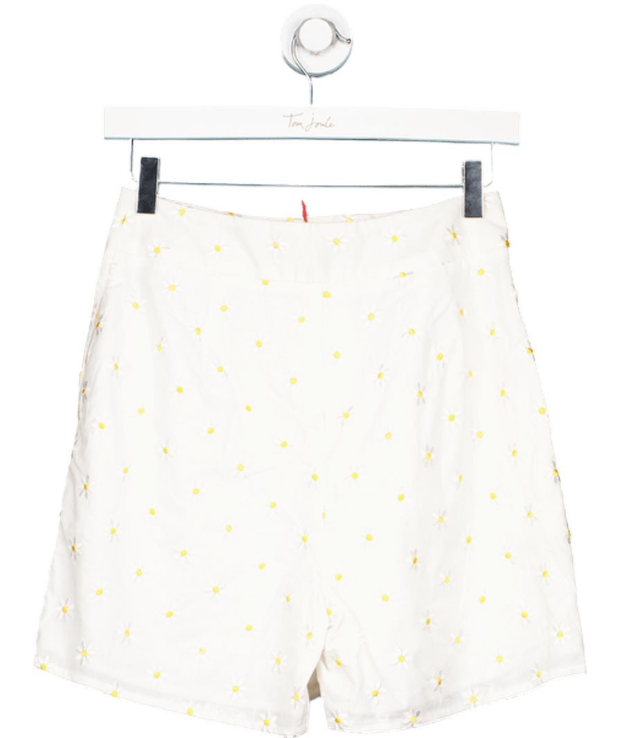 Warehouse X Shrimps White Daisy Embroidered Shorts UK 8 - Reliked