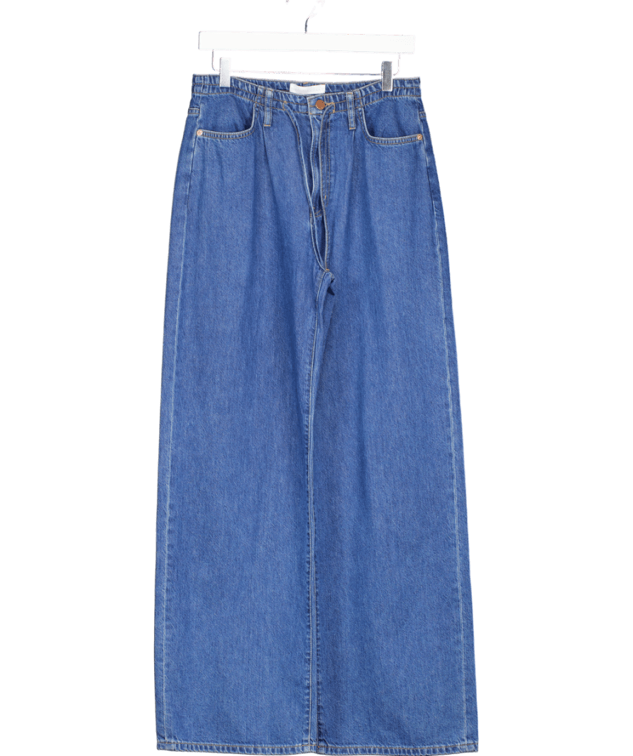 WAT. THE BRAND Mid Blue Drawstring Waist Wide Leg Jeans UK 10 - Reliked