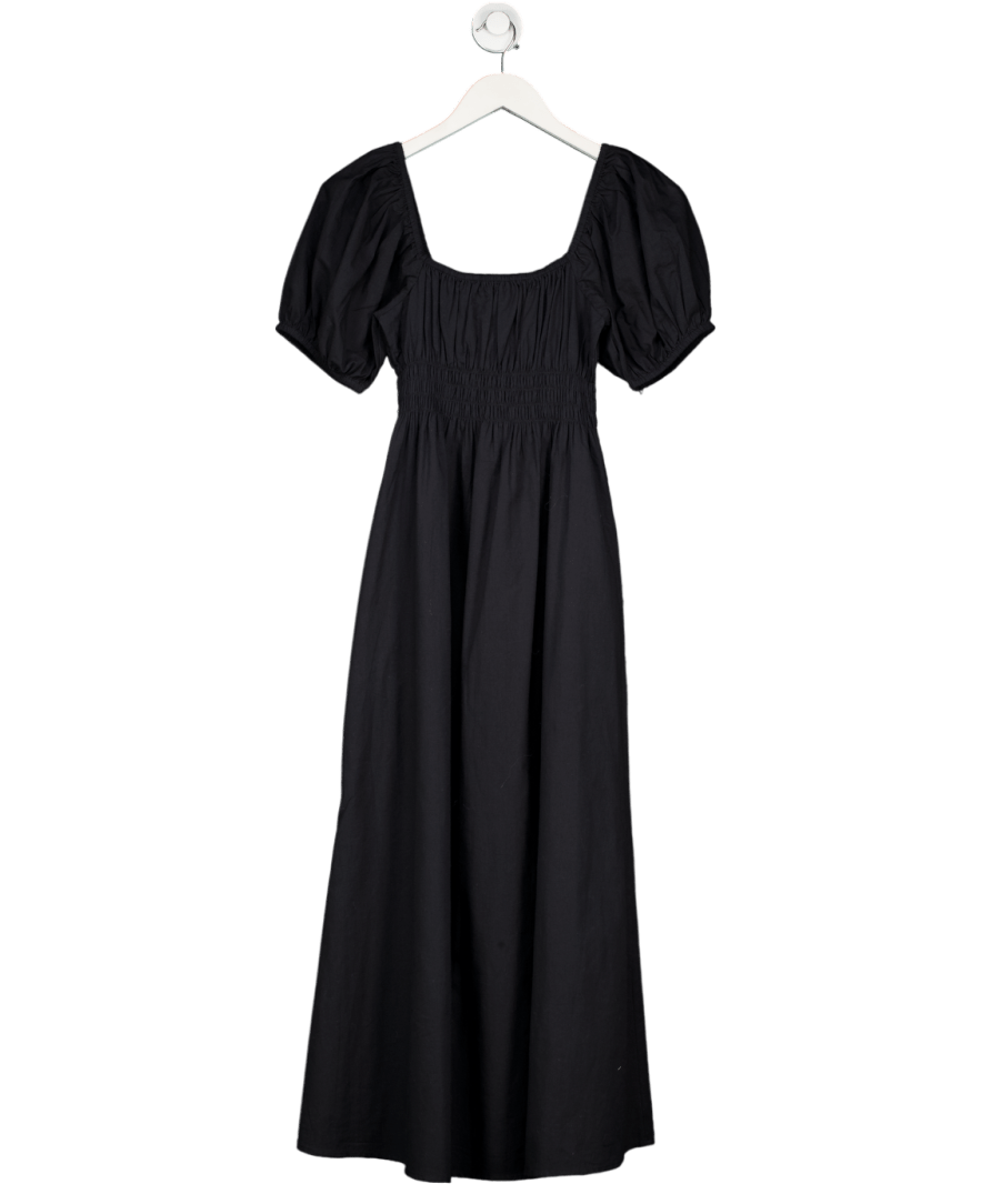 WAT. THE BRAND Puff Sleeve Midi Dress - Black UK XS - Reliked