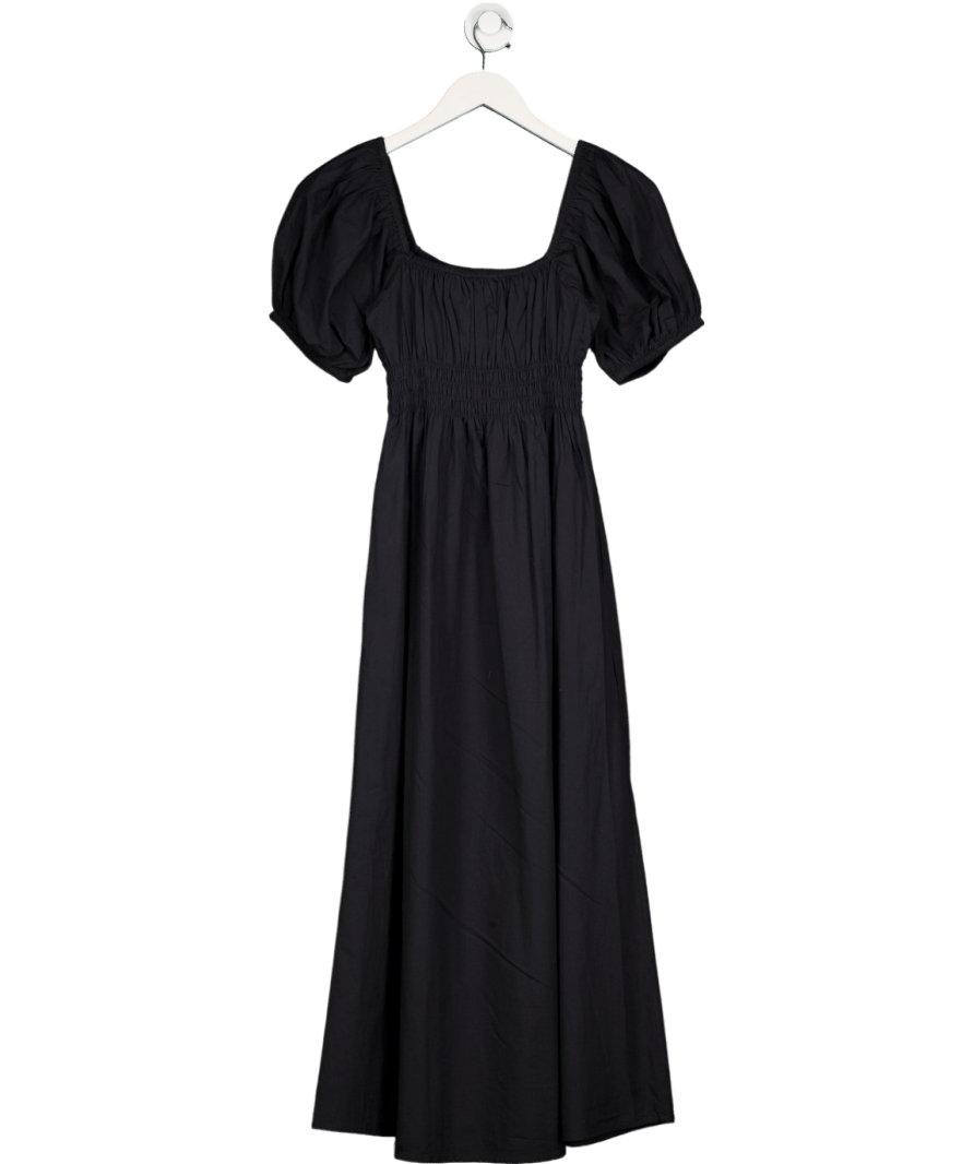 WAT. THE BRAND Puff Sleeve Midi Dress - Black UK XS - Reliked